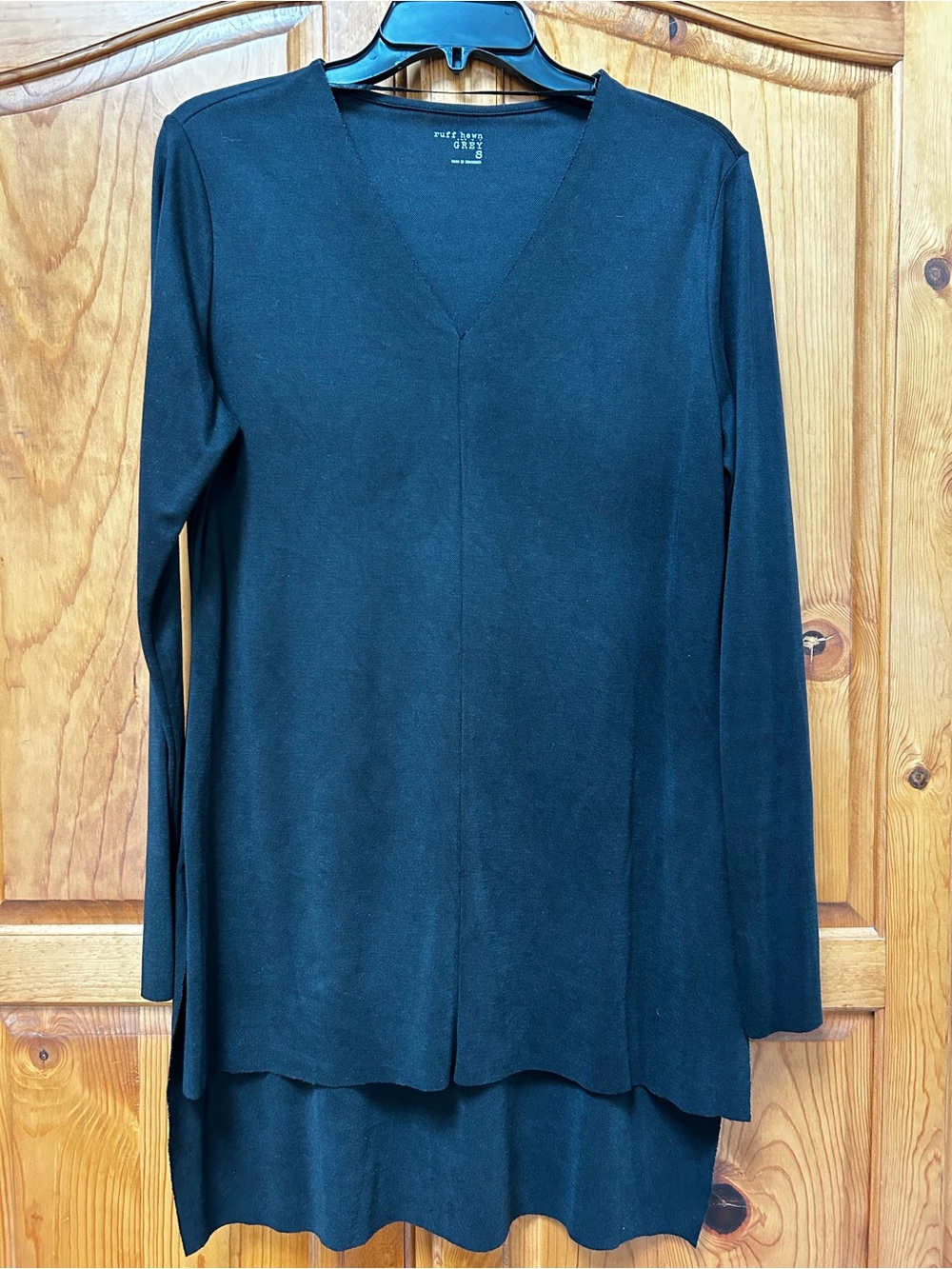 Ruff Hewn Black V-Neck Layered Tunic Top